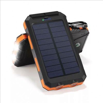 China 20000mah Waterproof Portable Solar Battery Pack USB Battery Holder Charging Wireless Charger, with Two Hands Flashlight for sale