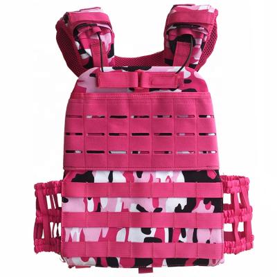 China High Quality Cut Tactical Pink Laser Sport Fitness Plate Weighted Carrier Workout Gym Crossfit Military Vest for sale