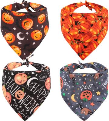 China 2021 New Design Sustainable Dog Pumpkin Bandana Holiday Accessories Pet Bandana Cotton Christmas Dog Bandanas For Small Medium Pets for sale