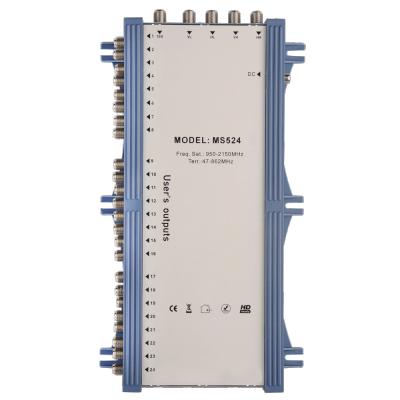 China Hejia Tech Best Selling Single Stand Type 950-2150Mhz 5in MS524 Satellite Multiswitch 24out for sale