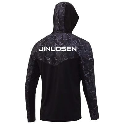 China Quick-Dry Fishing Shirt Antibacterial Hooded Hoodie Long Sleeve Fishing Clothes Anti-UV Customized High Quality Sublimation Printing Unisex for sale