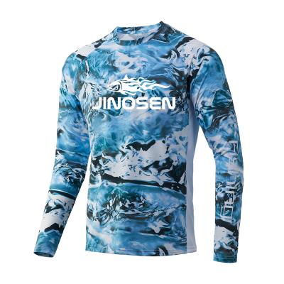 China Custom Design LOGO Breathable Fishing Shirt High Quality Antibacterial Quick-Drying Long Neck Round Sleeve 50 Fishing Clothes For Men for sale