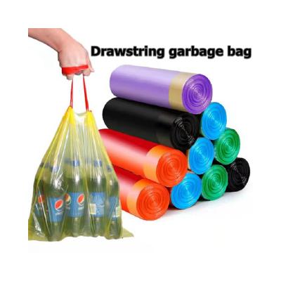 China Recyclable Drawstring Type Good Toughness High Quality Density Thickened Garbage Bags for sale