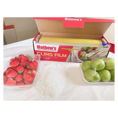 China Popular PE PVC Moisture Proof Cling Making Wraps Food Wrap Plastic Film For Hotel for sale