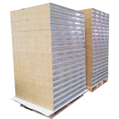 China Best Quality Modern Walls Roofs Color Steel Rock Wool Sandwich Panel Price With 50mm Thickness for sale