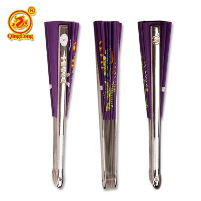 China Slip Proof To Handle Stainless Steel Extremely Heavy Strong Practice Hand Fan Customized Weighted Martial Art Hand Fan for sale