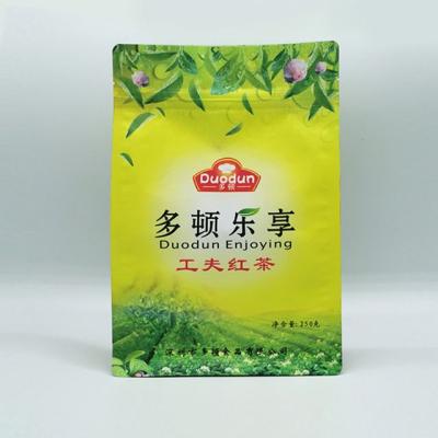 China Plastic Custom Pocket Food Moisture Proof Flat Bottom Aluminum Foil Tea Bag Packaging Loose Leaf Tea Bags With Zipper for sale