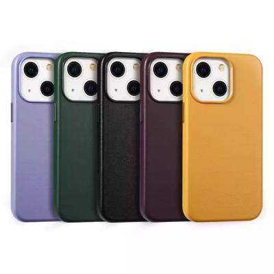 China Original Factory Supply Solid Color PU Phone Case Slim Waterproof Shockproof Leather Mobile Case For iPhone 11/12/13 for sale