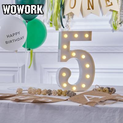 China WOWORK timer mini vintage material marquee letter alphabet lights with 5v 3v plug for sale