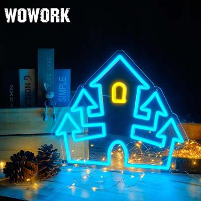 China 2022 WOWORK Fushun Waterproof Custom Shop Front Photo Props Party Festival Decorative 3D 5v Led Neon Sign Lights For Halloween Decor for sale