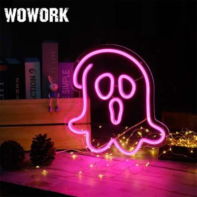 China 2022 WOWORK Fushun waterproof hot sale led 5v usb wall home shop party festival hallowmas decor custom neon signs lights for halloween for sale