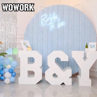 China WOWORK Fushun Waterproof Newcomers Wedding Big LED RGB LED Baby Shower Letter One Cake Table Decoration for sale