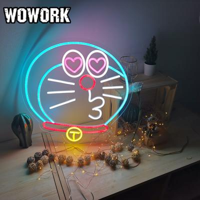 China Fashion New Wholesale Waterproof Wedding Birthday Party Japanese WOWORK INS Neon Sign For Christmas Decoration for sale