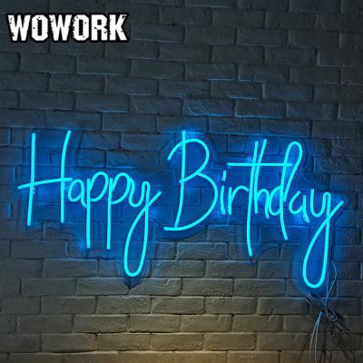 China WOWORK Waterproof Factory Led Custom Birthday Baby Shower Party RGBW 12v Event Script Neon Sign Lights for sale