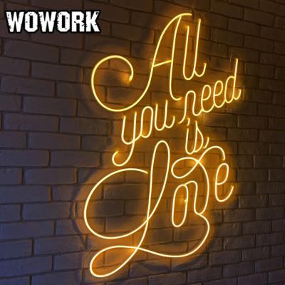 China High Quality Waterproof Acrylic Stand Merry Christmas WOWORK DIY Flexible Neon Sign for Wedding Party Decoration for sale