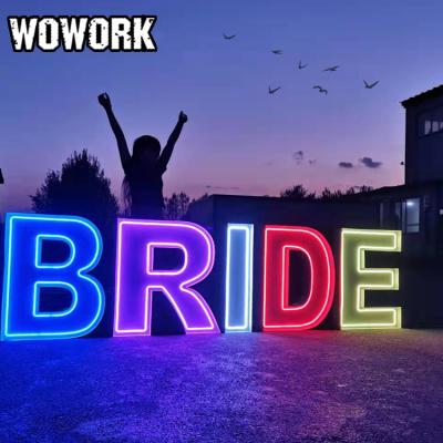 China 2022 WOWORK Waterproof 3D Rolled Large Luminous Number Letter By Bridal Love Birthday Event Gifts Shower To Wedding Decoration for sale