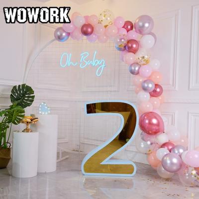 China 2022 WOWORK Waterproof Hot Sale OEM Wedding Prop Marquee Lamp Led Bright Sign Mirror Marquee Letter Lights For Party Decoration for sale