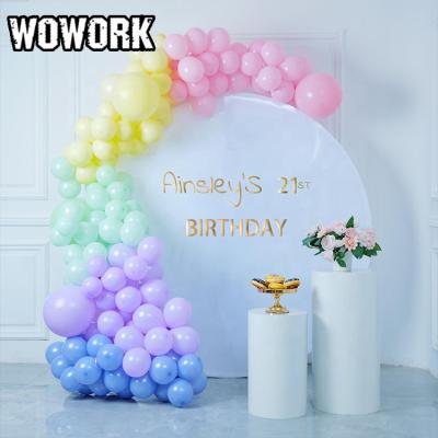 China Waterproof WOWORK 2022 Kids Birthday Party Decoration Backdrop Acrylic White Wedding Bridal Shower Backdrop For Event Supplies for sale