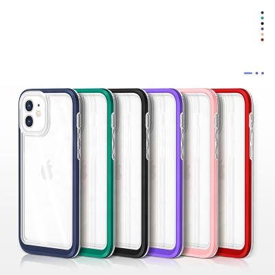 China Shockproof Acrylic Clear Hard Back Cover Transparent TPU Phone Case For iPhone 11 12 13 pro max for sale