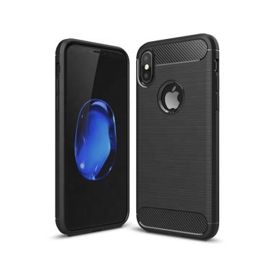 China Saiboro Lowest Price Soft TPU Protective Carbon Fiber Brushed Cell Phone Case for iphone x, cover for iphone 6 7 plus for sale