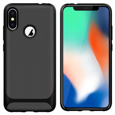 China Carbon fiber soft back cover Saiboro tpu anti-slip protective cell phone case for iphone X xr xs max for sale