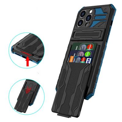 China Anti-fall shockproof mobile cover with card slot Kickstand case for iPhone 13 13 pro 12 11 wallet phone case for sale