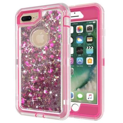 China Saiboro quicksand liquid glitter tpu back cover cell phone protector inner soft case bling for iphone 7 8 plus for sale