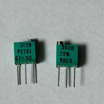 China Y4053500R000J0L Trimmer Resistors - Through Hole 500 ohms 1/4w 5% 6.35mm de vedação quadrada à venda