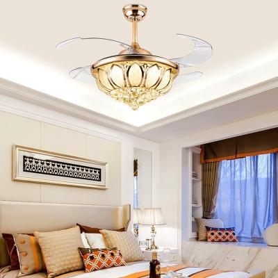 China Modern Decorative Living Room Led Motor Bedroom Silent Fans Modern With Lights Chandelier Ceiling Fan Light for sale