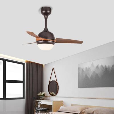 China European Wholesale Full Metal Copper Mute Motor Blade Ac Solid Wood Remote Control 3 52 Inches No Light Modern Nordic Ceiling Fan for sale