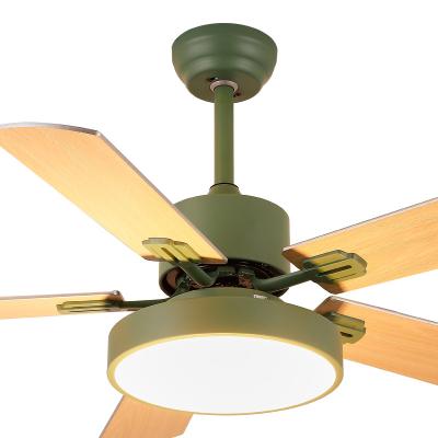 China Contemporary simple modern decorative wooden bldc dc fan macaroon 220v remote control ceiling fan with led light for sale