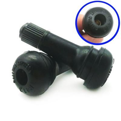 China Snap-in Rubber TR413 Snap-in Black Tubeless Tire Valve Stem Tire Valves 1.25 Inch Long Universal Schrader Replacement Valve for sale