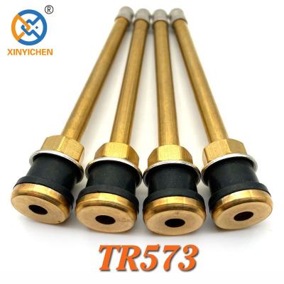 China Brass metal truck tr573 tire copper valve for sale