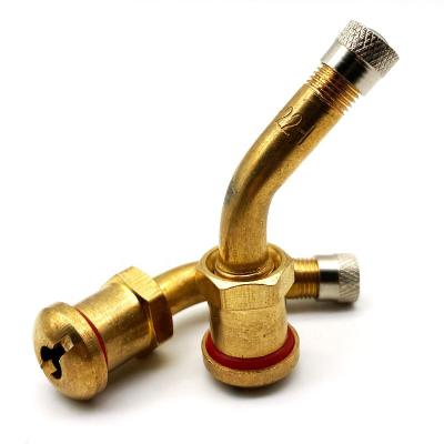 China Truck & Bus Truck Tractor Tire Single Valve Factory Brass Bend Seal Flange-in Tire Valve V3-20-1HX 58ms for sale