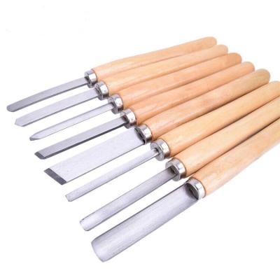 China Durability Manufacturer Supply Finely Processed 65 manganese steel 8pcs Wood Carving Hand Chisels for sale