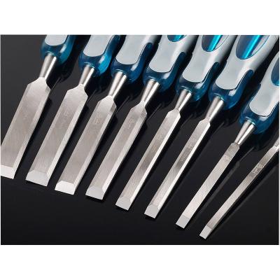 China Durability High Quality High Hardness Steel Wear-Resisting Two Color Plastic Handle Wood Chisel for sale