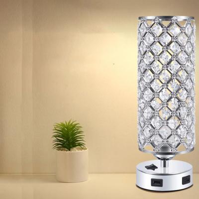 China Industrial USB Rechargeable Crystal Modern Minimalist Table Lamps Bedside Lamp Night Light for sale