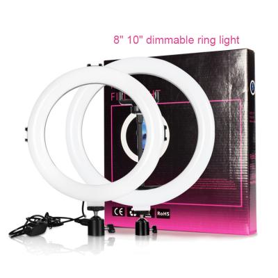 China 8 Inch PORTABLE 10 Inch Selfie Beauty LED Ring Light Photographic Lighting for sale