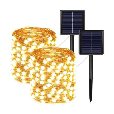 China 100LED Copper Wire Solar Garden Lights Waterproof Christmas Decoration Outdoor Patio Garden LED Strip Light for sale