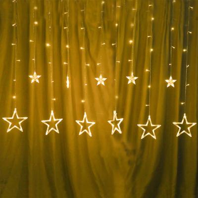 China Indoor Wedding Decorative LED Star Pentagon Star Curtain Lamp Christmas Lights Decorations for sale