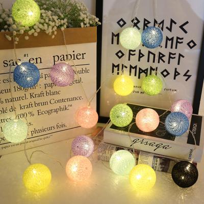 China Star INS Wind Indoor Cotton Ball Led String Lights Decorative Colorful Christmas Party Lights Decoration for sale