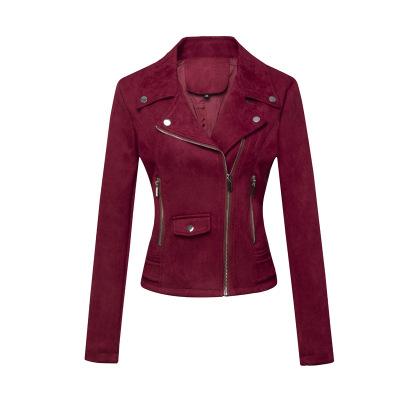 China Fashion Windproof Autumn Suede Jacket For Women Long Sleeve Zipper Up Casual Outwear for sale