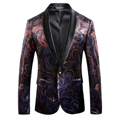 China Anti-Wrinkle Mens Black Turn-Down Collar Suits Blazer Homme Wedding Showcase Casual Blazers For Men for sale