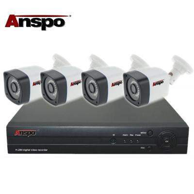 China Good quality Anspo cctv camera kit 4ch AHD bullet130W vandal proof camera kit for sale