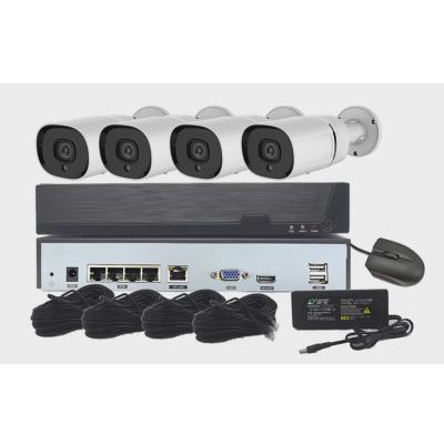 China Hot sale NIGHT VISION outdoor PoE kit 2mp 3mp 4ch 8ch NVR IP camera poe security cctv camera for sale