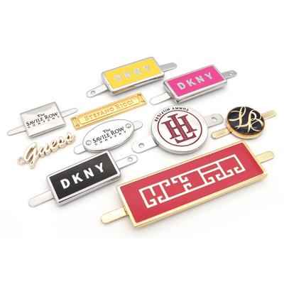 China Custom High Quality Fashion Bag Accessories For Brand Name Garment Metal Garment Plate Tags Logo Labels Handbag Hardware Engraved for sale