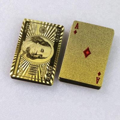 China Entertainment\Party\Family Playing Poker High Quality Waterproof Foil Gold\Gold PET Playing Cards Silver For Entertainment Venues\Poker Cards for sale