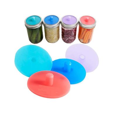 China For Regular Mouth and Wide Mouth Jars Marinate Pipes - Waterless Fermentation Airlock Lids - Wide Mouth Mason Jar Fermenter Cap - Premium Silicone Top for sale