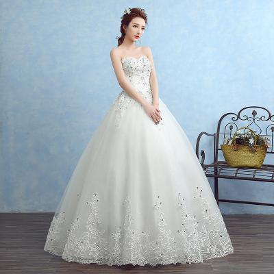 China ZH0848L New Design Heart Shape Breathable Plus Size Lace Wedding Dress White Dress for sale