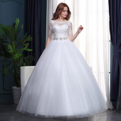 China ZH1201L 2018 High Quality White Wedding Dress Breathable Off The Shoulder Wedding Dress for sale